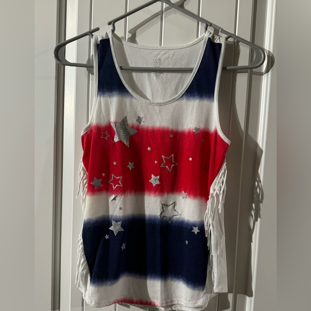GIRLS—JUSTICE 4th of July Tank Top—         Size 14/16– Material is Thin/Cool